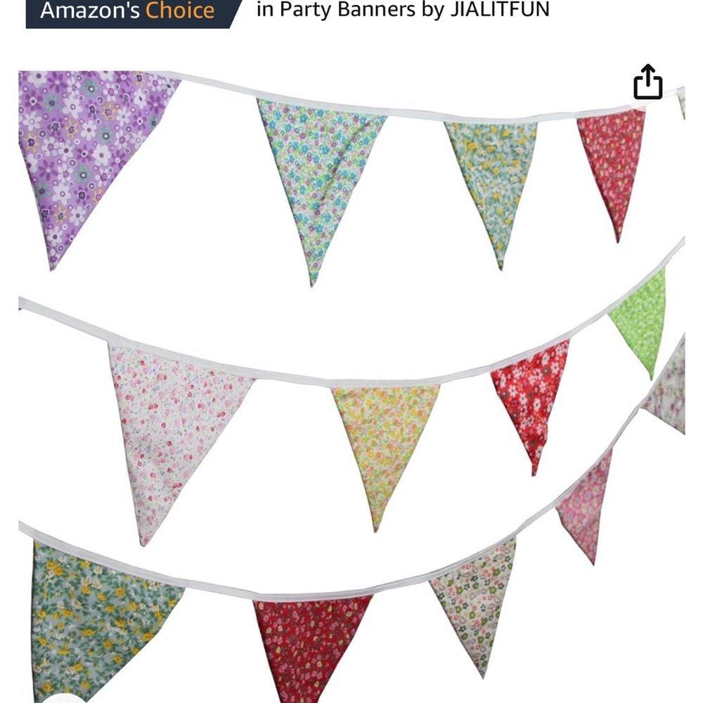 Cloth party banner flags multi color flowers
